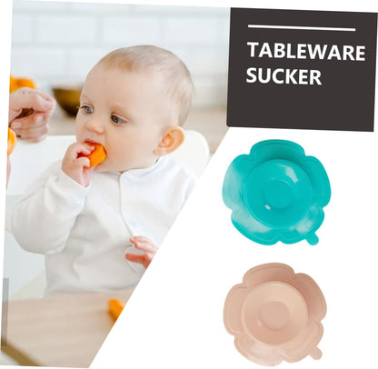 6Pcs Silicone Suction Plates for Kids Non-Slip Baby Feeding Mat Strong Suction Dishwasher Safe for Toddlers and Children