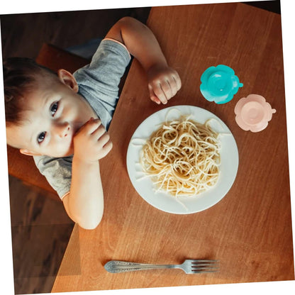 6Pcs Silicone Suction Plates for Kids Non-Slip Baby Feeding Mat Strong Suction Dishwasher Safe for Toddlers and Children