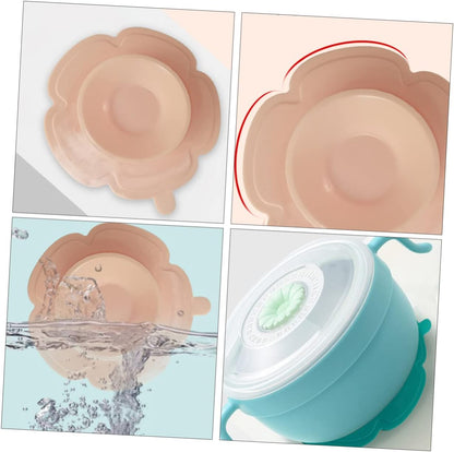 6Pcs Silicone Suction Plates for Kids Non-Slip Baby Feeding Mat Strong Suction Dishwasher Safe for Toddlers and Children