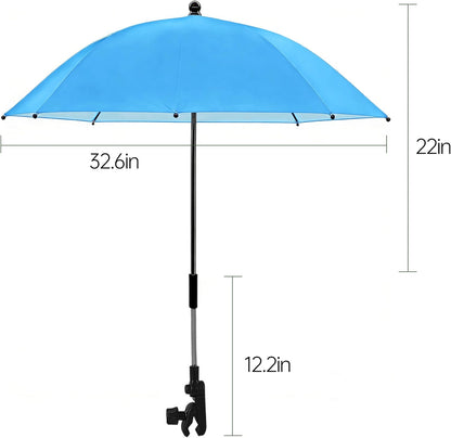 Universal Baby Stroller Umbrella Bicycle Umbrella 210T Water-resistant Polyester 360° Adjustable Shade