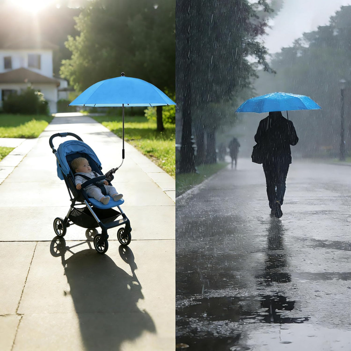 Universal Baby Stroller Umbrella Bicycle Umbrella 210T Water-resistant Polyester 360° Adjustable Shade