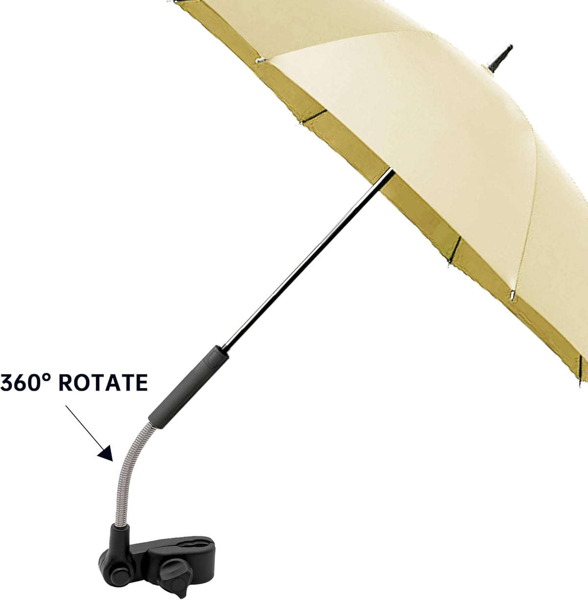 Universal Baby Stroller Umbrella Bicycle Umbrella 210T Water-resistant Polyester 360° Adjustable Shade