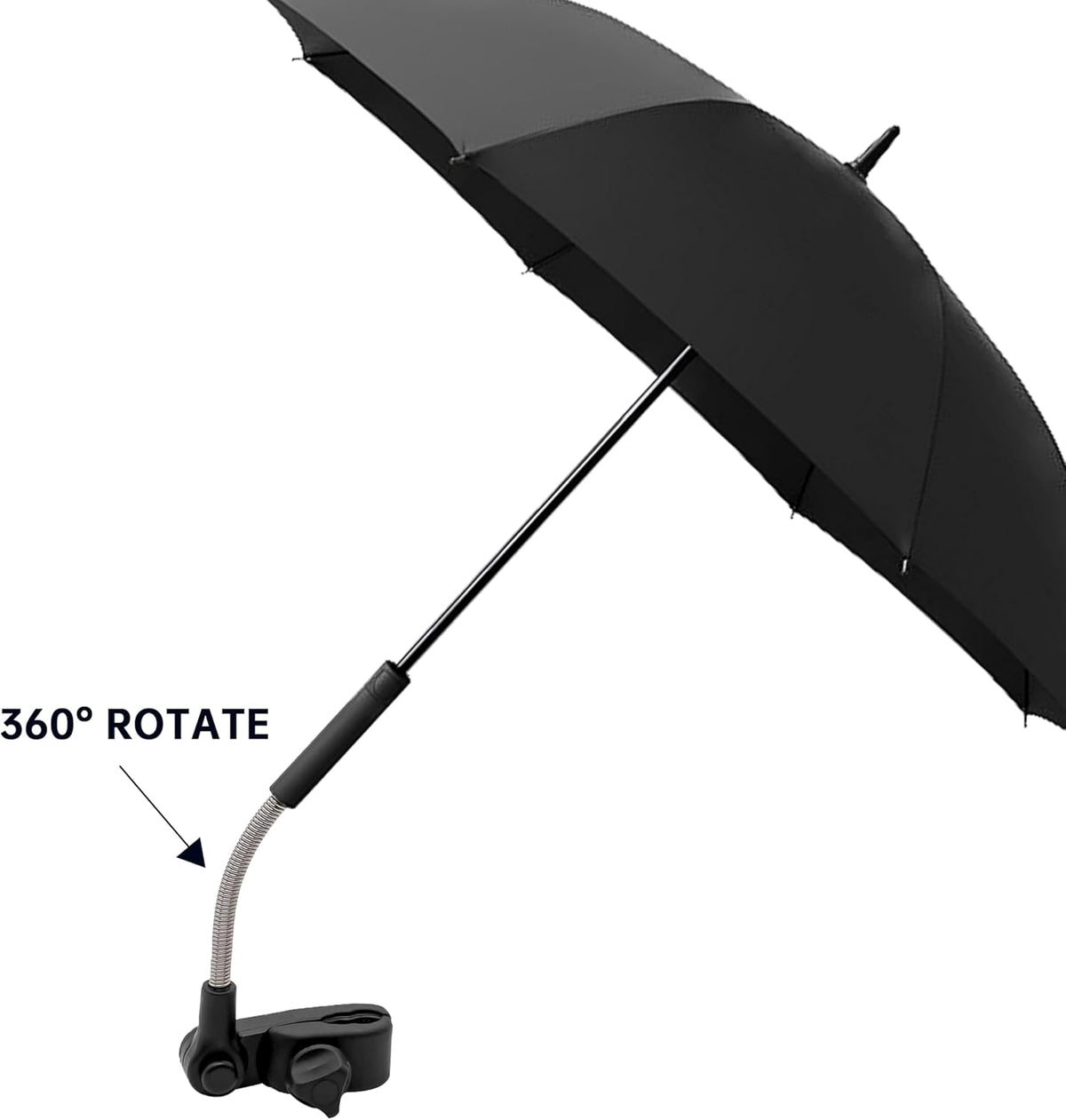 Universal Baby Stroller Umbrella Bicycle Umbrella 210T Water-resistant Polyester 360° Adjustable Shade