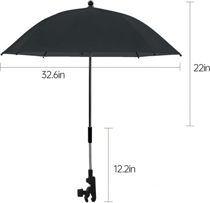 Universal Baby Stroller Umbrella Bicycle Umbrella 210T Water-resistant Polyester 360° Adjustable Shade