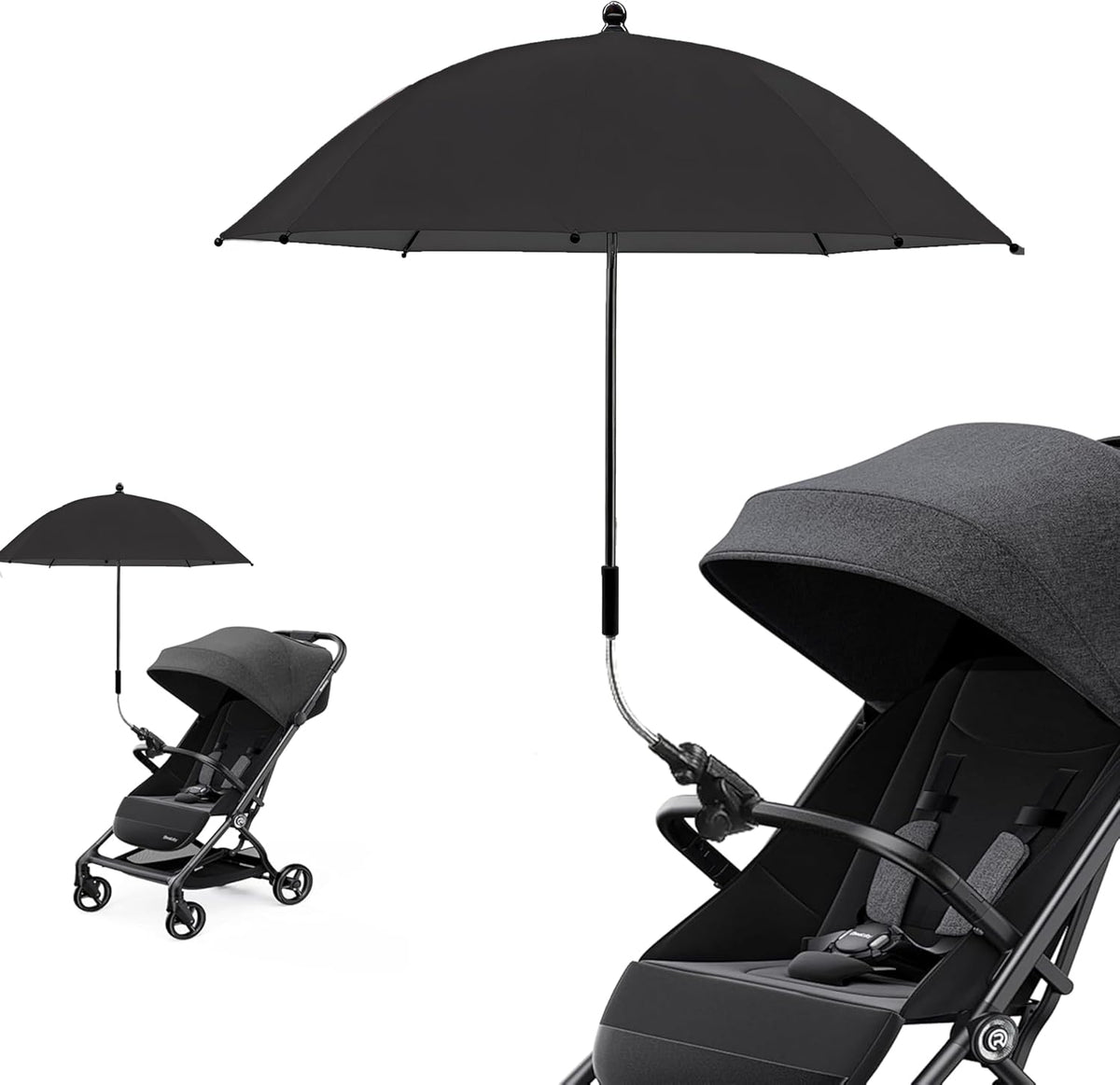 Universal Baby Stroller Umbrella Bicycle Umbrella 210T Water-resistant Polyester 360° Adjustable Shade