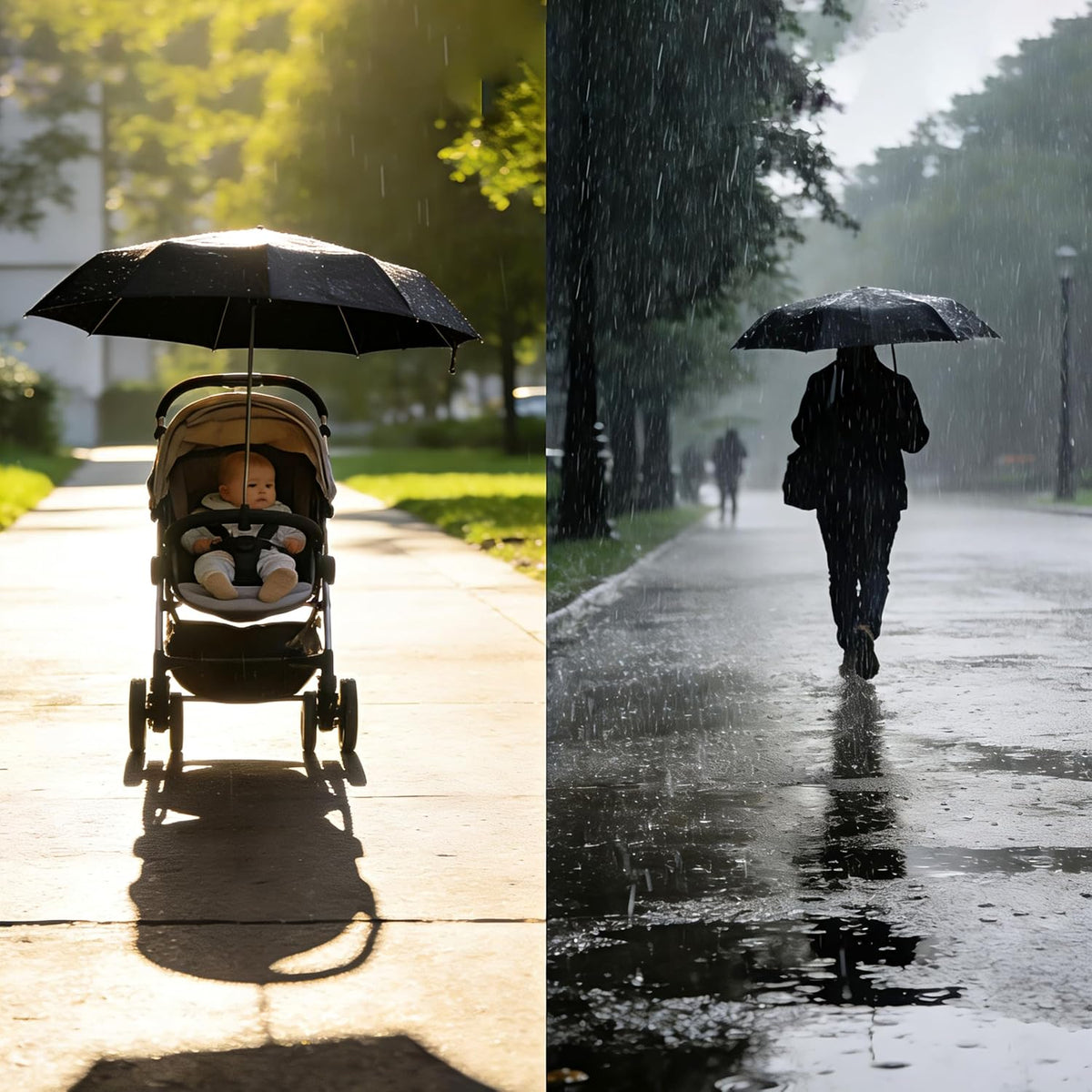 Universal Baby Stroller Umbrella Bicycle Umbrella 210T Water-resistant Polyester 360° Adjustable Shade