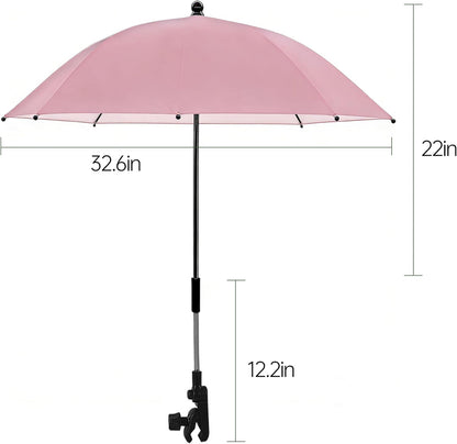 Universal Baby Stroller Umbrella Bicycle Umbrella 210T Water-resistant Polyester 360° Adjustable Shade