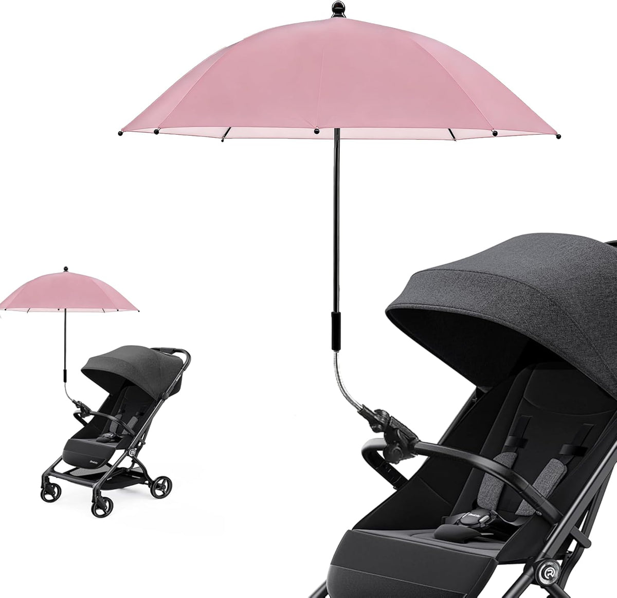 Universal Baby Stroller Umbrella Bicycle Umbrella 210T Water-resistant Polyester 360° Adjustable Shade