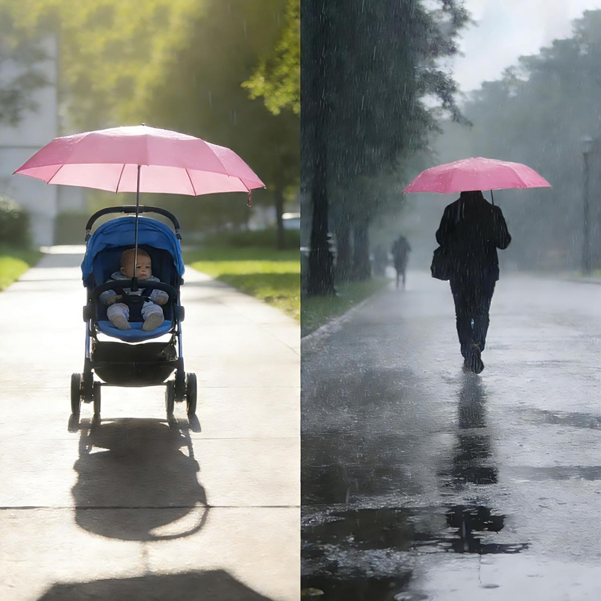Universal Baby Stroller Umbrella Bicycle Umbrella 210T Water-resistant Polyester 360° Adjustable Shade