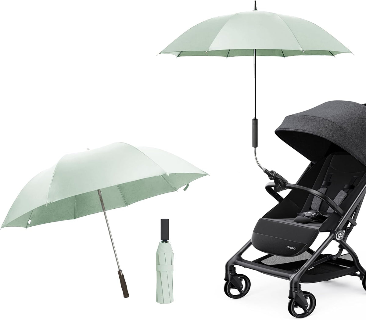 Universal Baby Stroller Umbrella Bicycle Umbrella 210T Water-resistant Polyester 360° Adjustable Shade