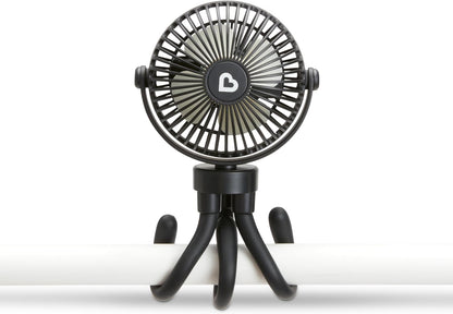 Stroller Fan, 4 Speed, Black with Multicolored LED Lights