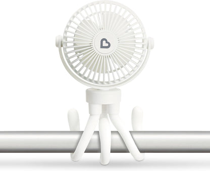 Stroller Fan, 4 Speed, Black with Multicolored LED Lights