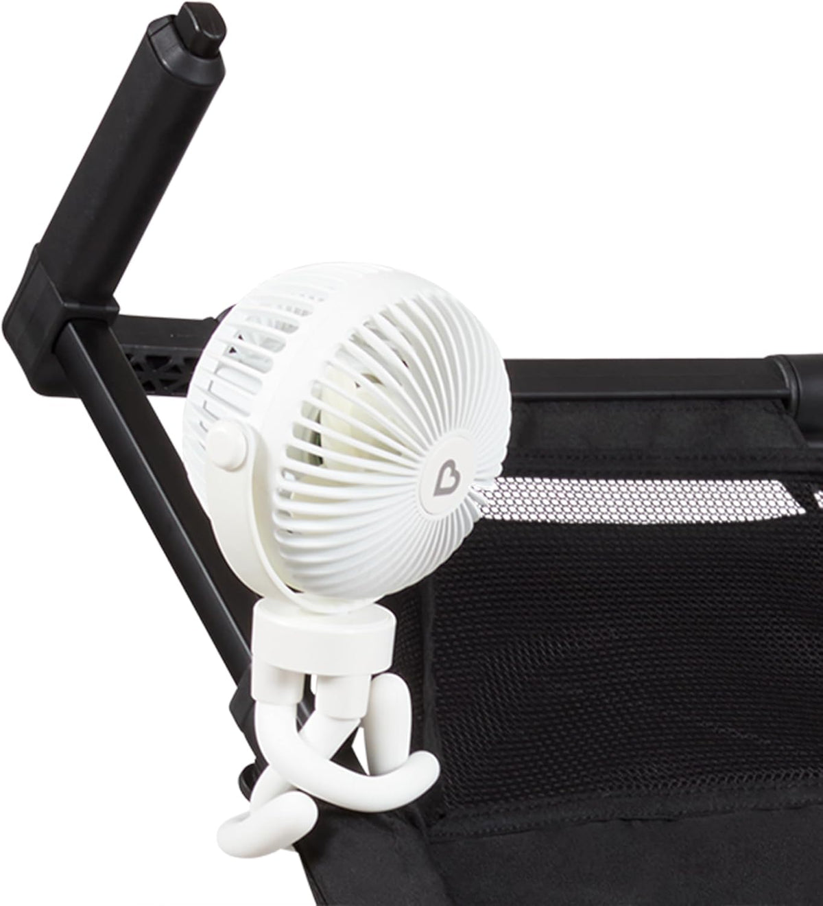 Stroller Fan, 4 Speed, Black with Multicolored LED Lights