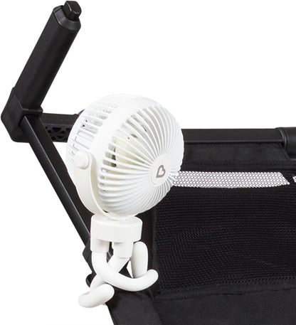 Stroller Fan, 4 Speed, Black with Multicolored LED Lights
