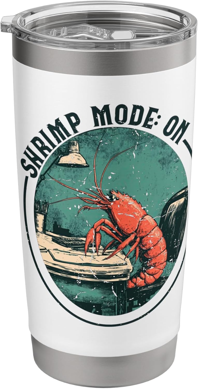 Gamer Desk Computer Funny Shrimp Posture Stainless Steel Insulated Tumbler