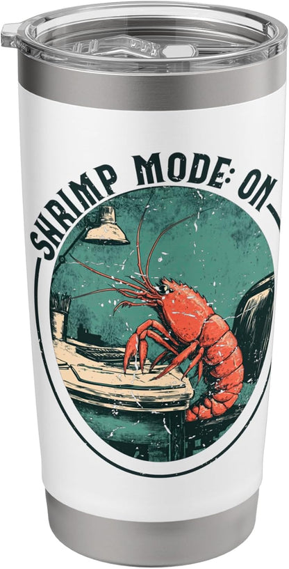 Gamer Desk Computer Funny Shrimp Posture Stainless Steel Insulated Tumbler