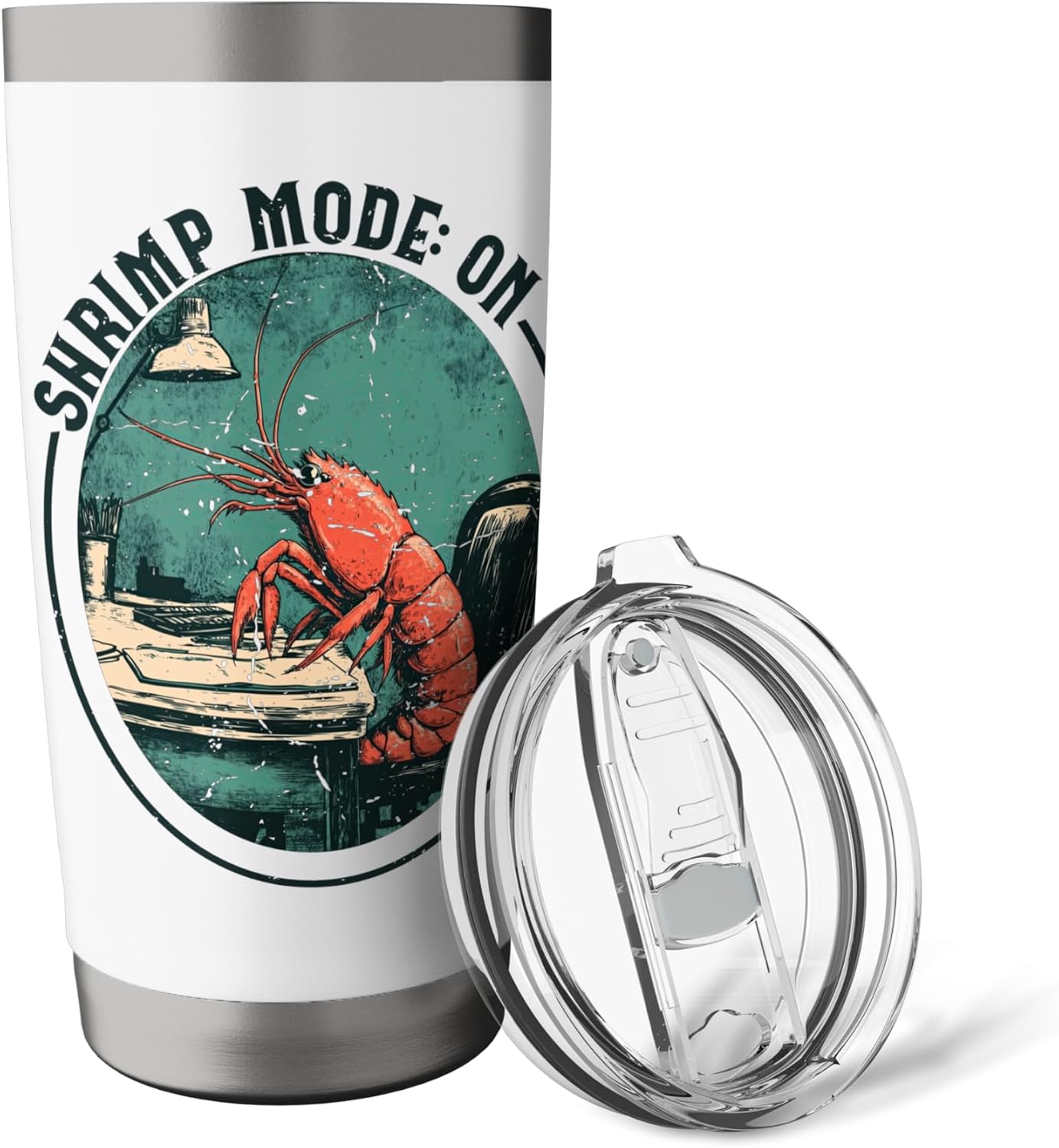 Gamer Desk Computer Funny Shrimp Posture Stainless Steel Insulated Tumbler