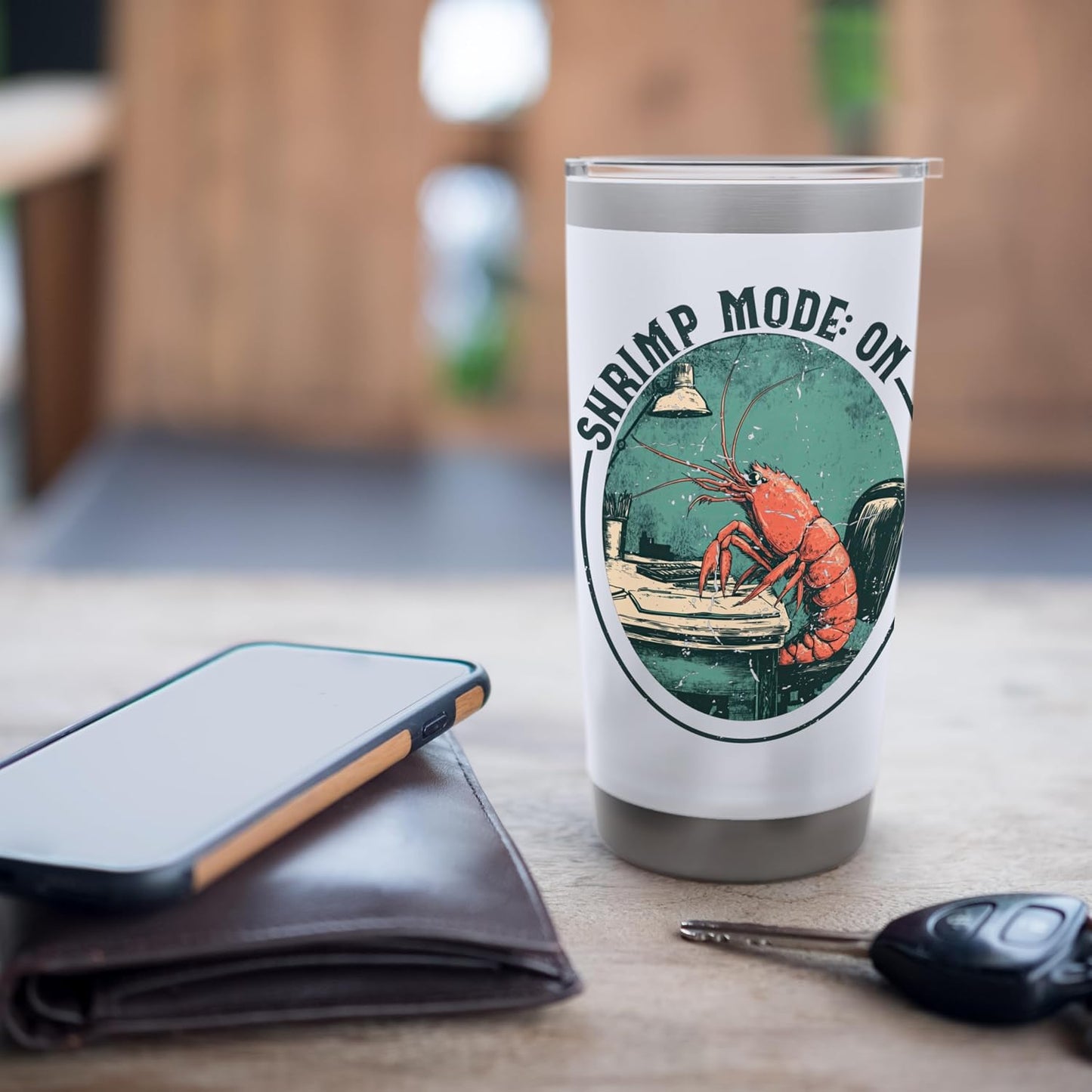 Gamer Desk Computer Funny Shrimp Posture Stainless Steel Insulated Tumbler