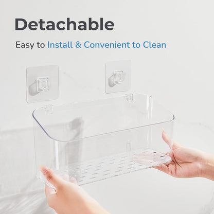 Bath Toy Storage Holder for Bathtub, Clear Bath Toy Organizer Large Capacity Bathtub Toy Storage Shower Caddy for Bathroom (2 Large)