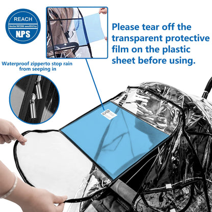 Stroller Rain Cover,Universal Stroller Accessory,Windproof Protection,Clear