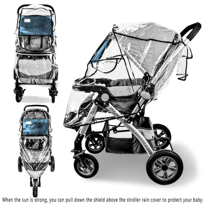 Stroller Rain Cover,Universal Stroller Accessory,Windproof Protection,Clear