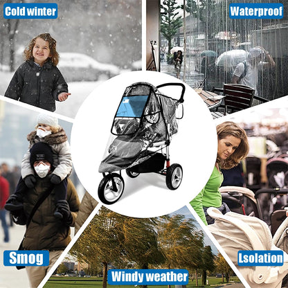 Stroller Rain Cover,Universal Stroller Accessory,Windproof Protection,Clear