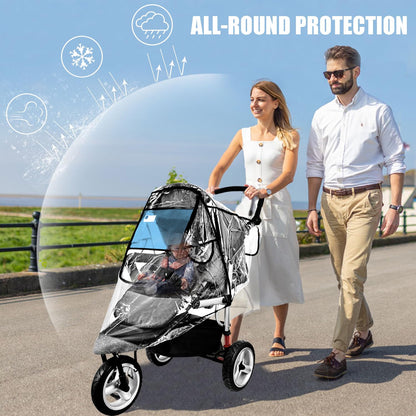 Stroller Rain Cover,Universal Stroller Accessory,Windproof Protection,Clear