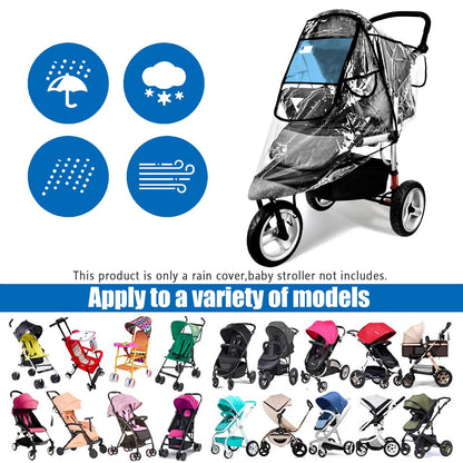 Stroller Rain Cover,Universal Stroller Accessory,Windproof Protection,Clear