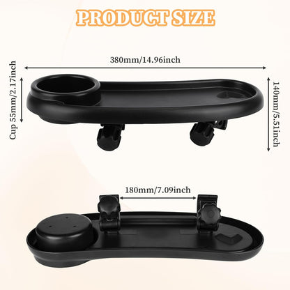 Universal Stroller Snack Tray Compatible with Mockingbird and Most Others Adjustable Universal Snack Tray for Stroller with Cup Holder and Phone Holder Detachable Enlarged Thickened Accessories Black