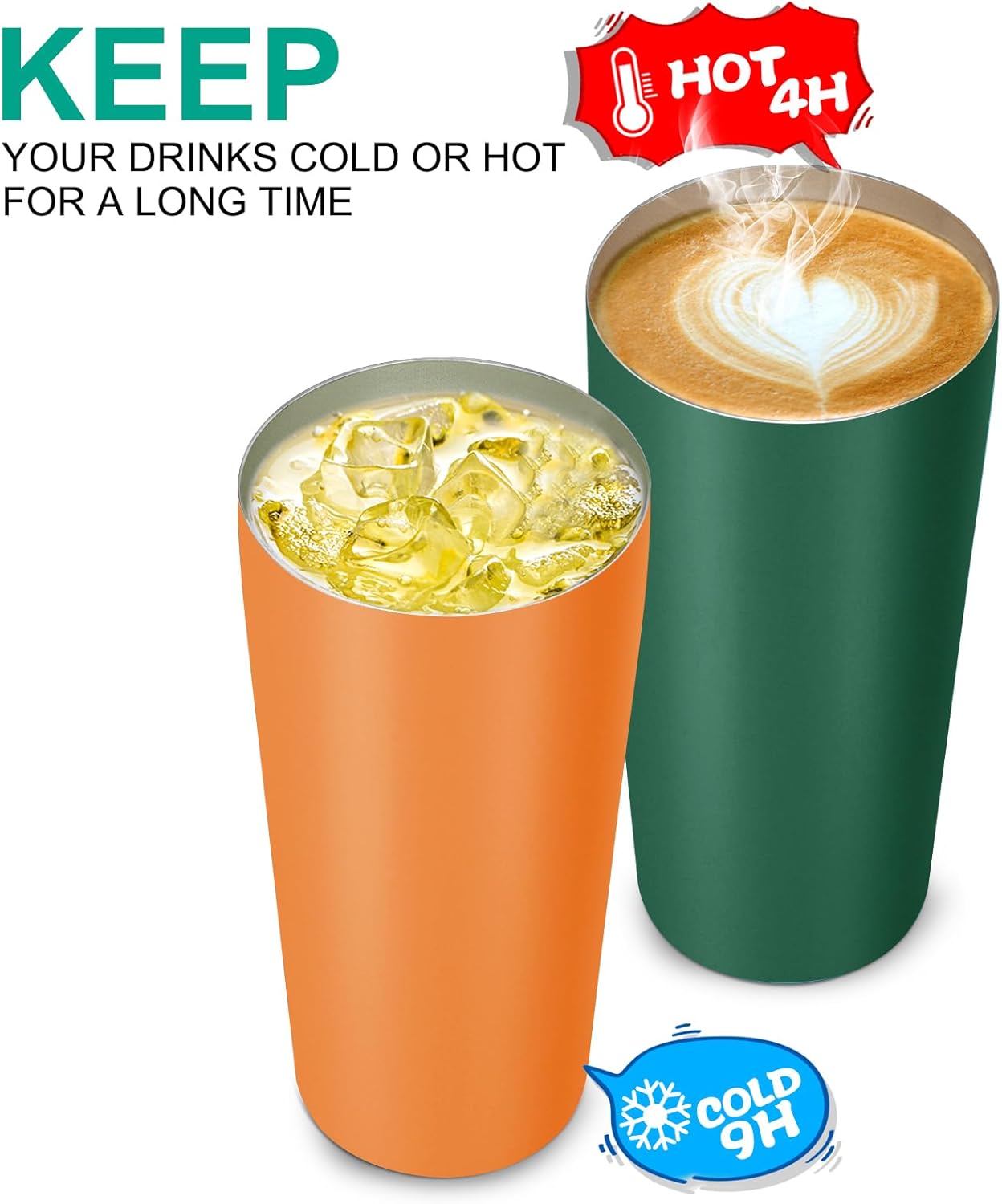 20oz Tumbler Bulk with Lid and Straw 6 Pack, Stainless Steel Vacuum Insulated Tumbler, Double Wall Coffee Cup Travel Mug, White