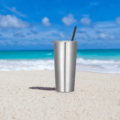 20oz Tumbler Bulk with Lid and Straw 6 Pack, Stainless Steel Vacuum Insulated Tumbler, Double Wall Coffee Cup Travel Mug, White