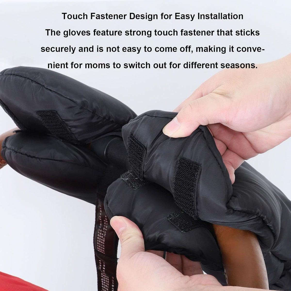Universal Stroller Hand Muffs for Parents, Winter Pushchair Glove Covers with Adjustable Straps - Windproof Extra Thick Warm Handlebar Mitten