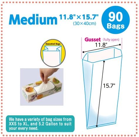 Amazing Odor Sealing Disposable Bags for Diapers, Food Waste, Ostomy Bags, Pet Waste or any Sanitary Product Disposal -Durable and Unscented [Size:M, Color:White](90 count, Pack of 1)