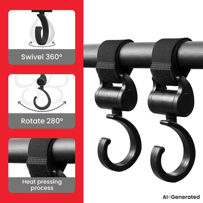 2 Pcs Baby Stroller Hooks for Diaper Bags, Baby Travel Essential