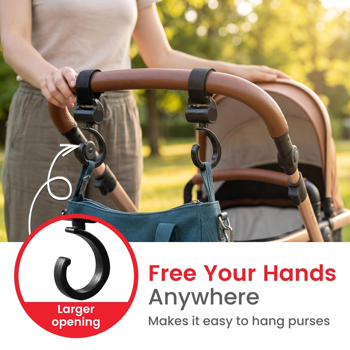 2 Pcs Baby Stroller Hooks for Diaper Bags, Baby Travel Essential