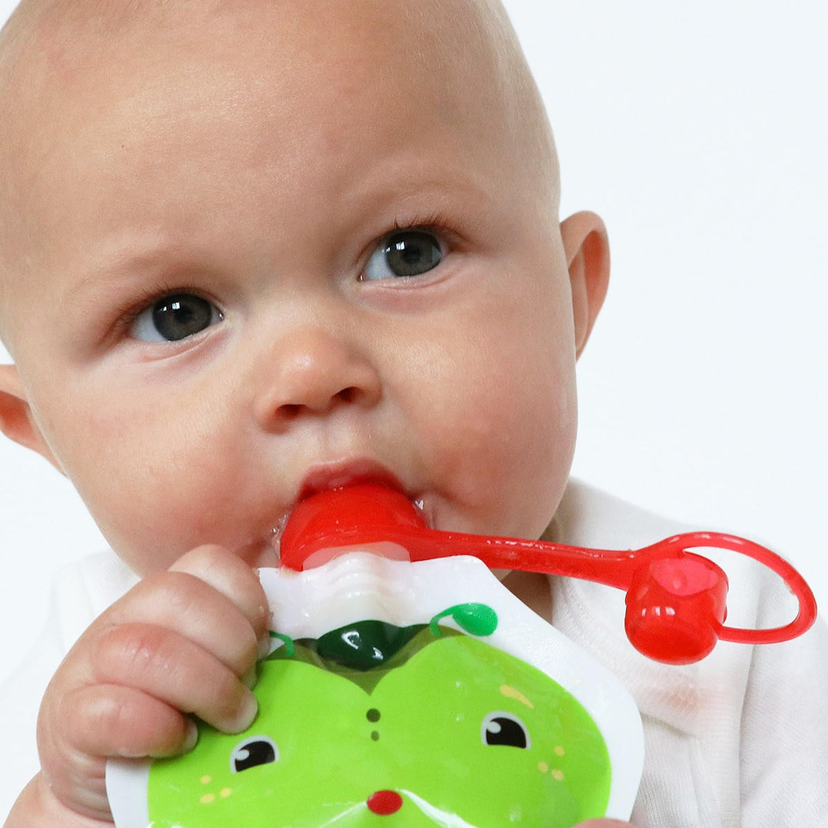 Reusable Baby Food Pouches | BPA Free | Refillable Toddler Squeeze Pouches for Homemade Purees, Applesauce & Yogurt | Double Zipper, Easy Fill & Wide Bottom | 4CT, 5oz SnakPack FreshSquad