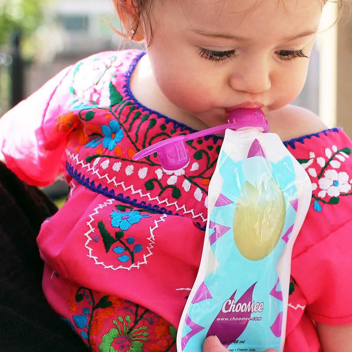 Reusable Baby Food Pouches | BPA Free | Refillable Toddler Squeeze Pouches for Homemade Purees, Applesauce & Yogurt | Double Zipper, Easy Fill & Wide Bottom | 4CT, 5oz SnakPack FreshSquad
