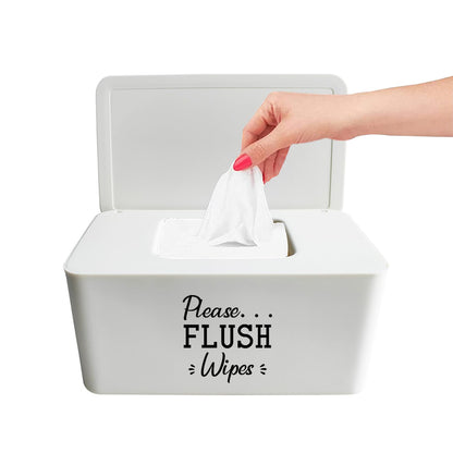 Please Flush Wipes Dispenser for Bathroom 8.2L x 4.9W x 3.9H