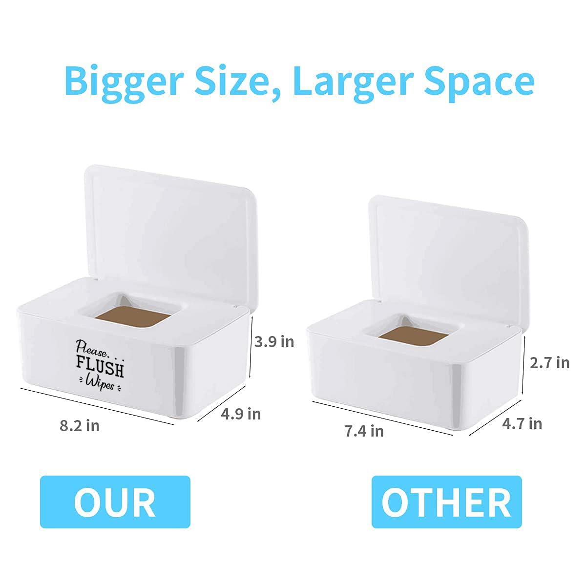 Please Flush Wipes Dispenser for Bathroom 8.2L x 4.9W x 3.9H