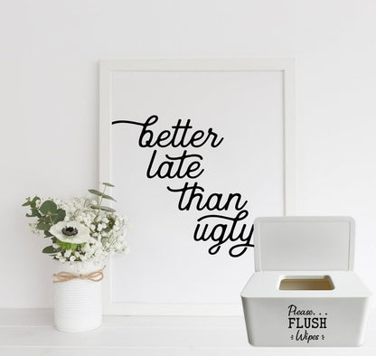 Please Flush Wipes Dispenser for Bathroom 8.2L x 4.9W x 3.9H