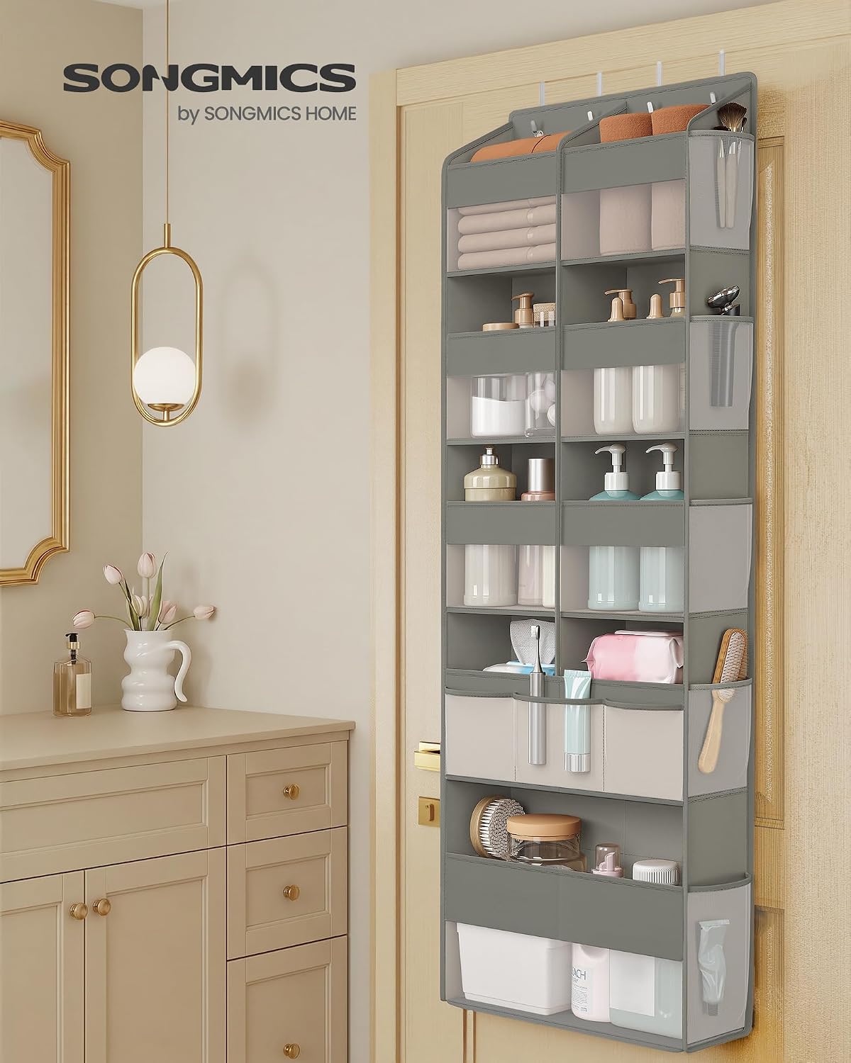 SONGMICS Over-the-Door Organizer, 5 Tier Extra Large of 9 Compartments