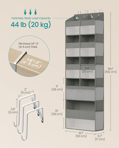 SONGMICS Over-the-Door Organizer, 5 Tier Extra Large of 9 Compartments