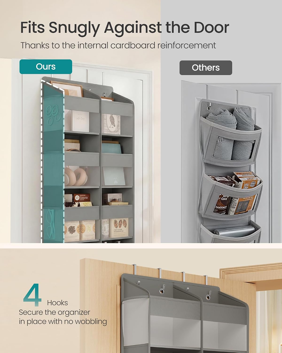 SONGMICS Over-the-Door Organizer, 5 Tier Extra Large of 9 Compartments