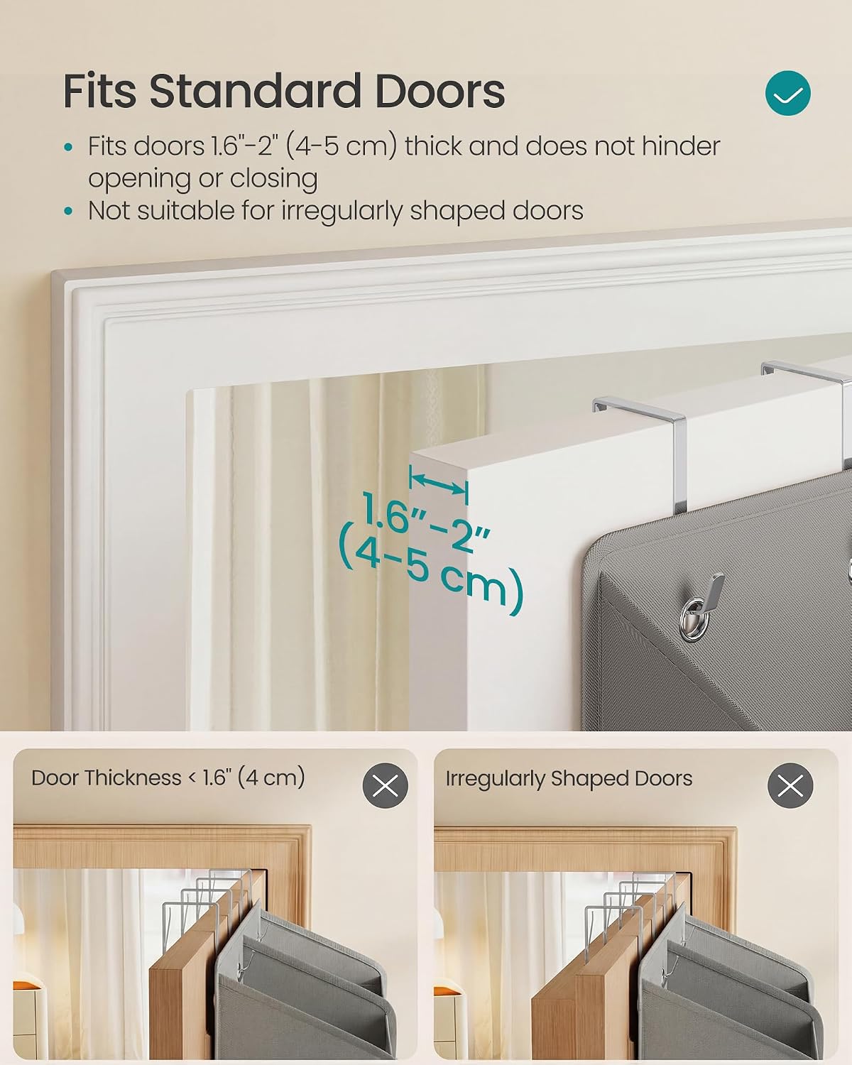 SONGMICS Over-the-Door Organizer, 5 Tier Extra Large of 9 Compartments