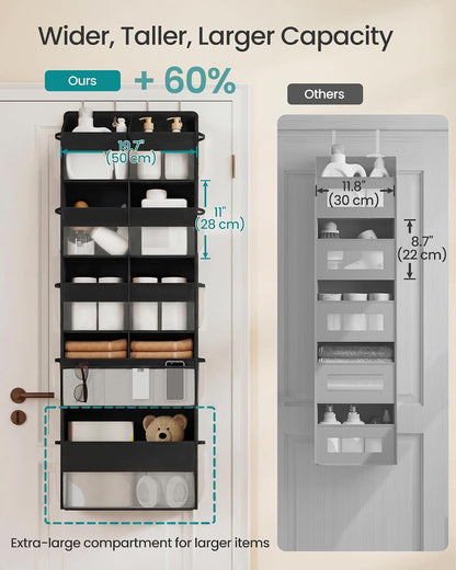 SONGMICS Over-the-Door Organizer, 5 Tier Extra Large of 9 Compartments