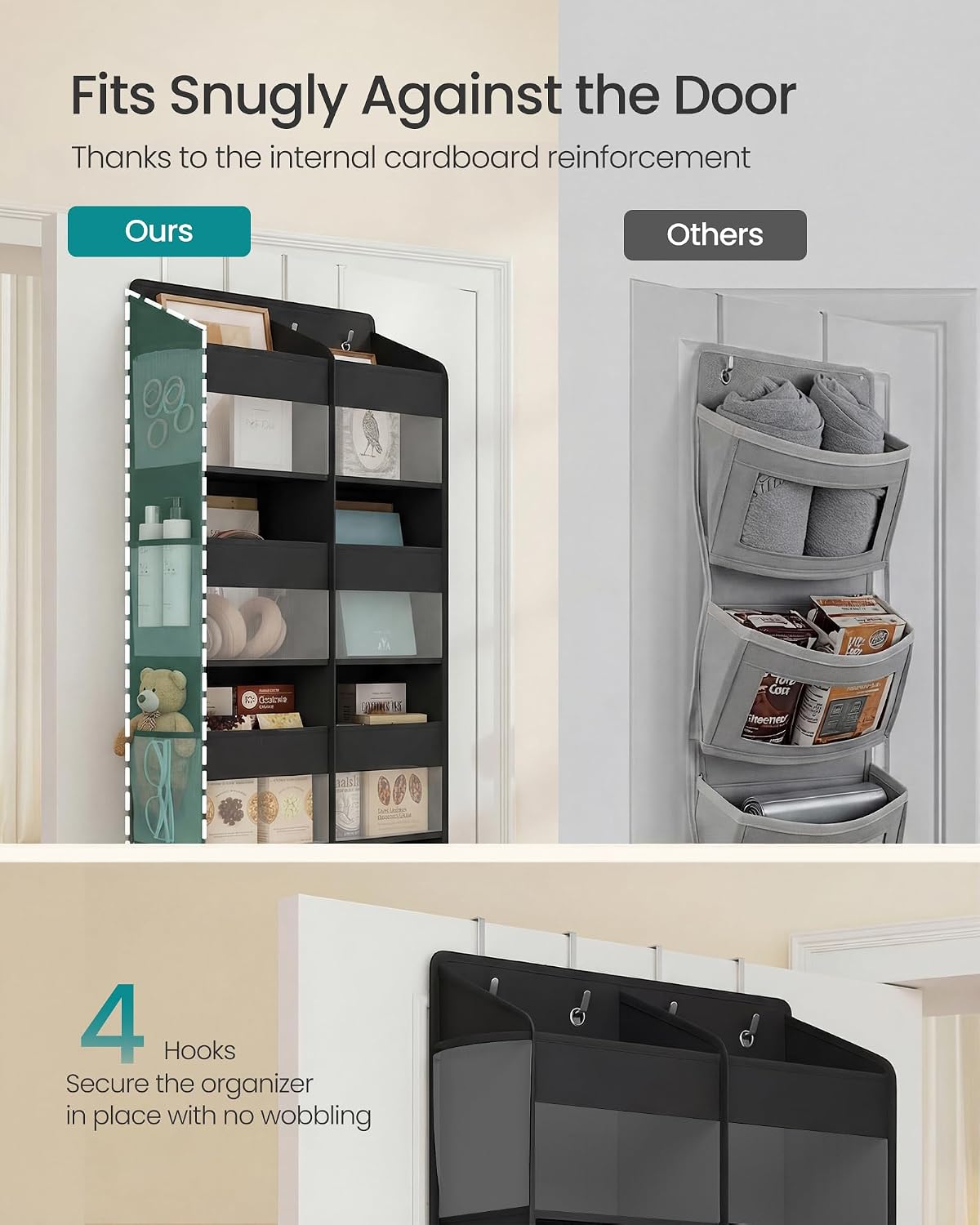 SONGMICS Over-the-Door Organizer, 5 Tier Extra Large of 9 Compartments