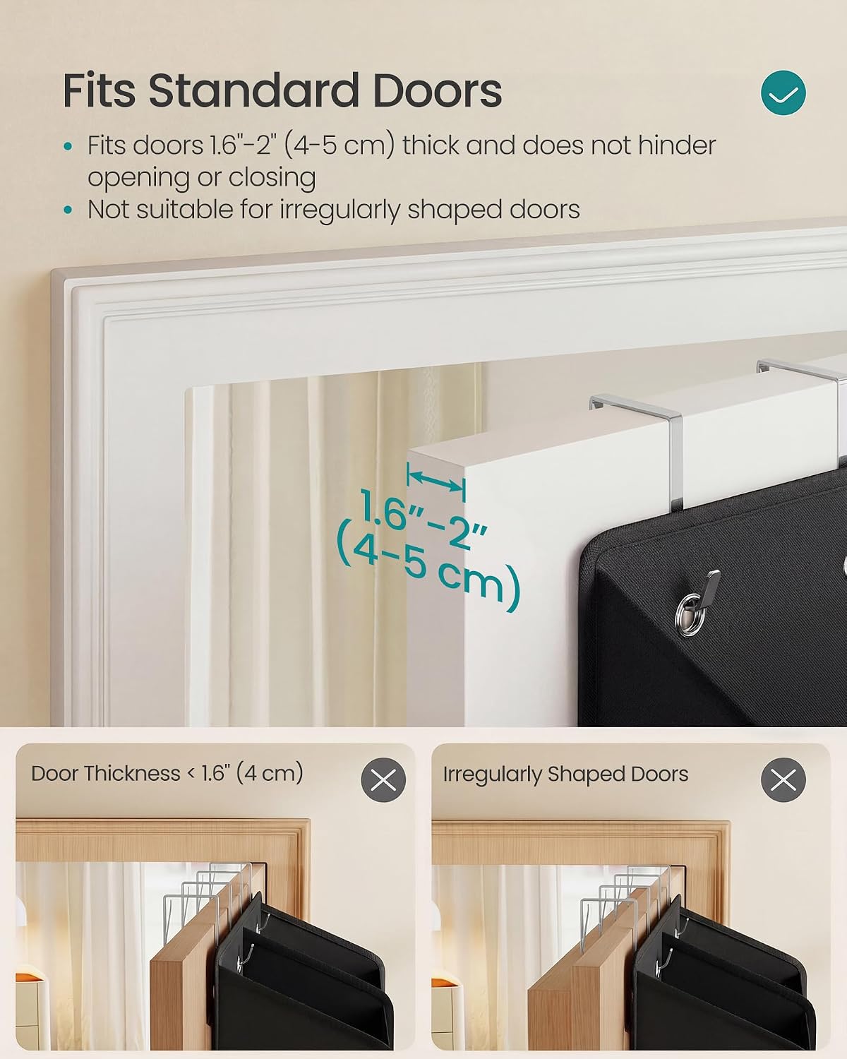 SONGMICS Over-the-Door Organizer, 5 Tier Extra Large of 9 Compartments