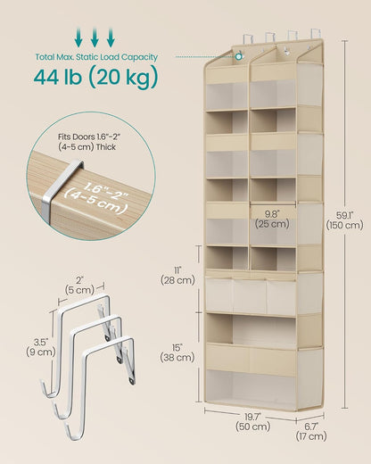 SONGMICS Over-the-Door Organizer, 5 Tier Extra Large of 9 Compartments