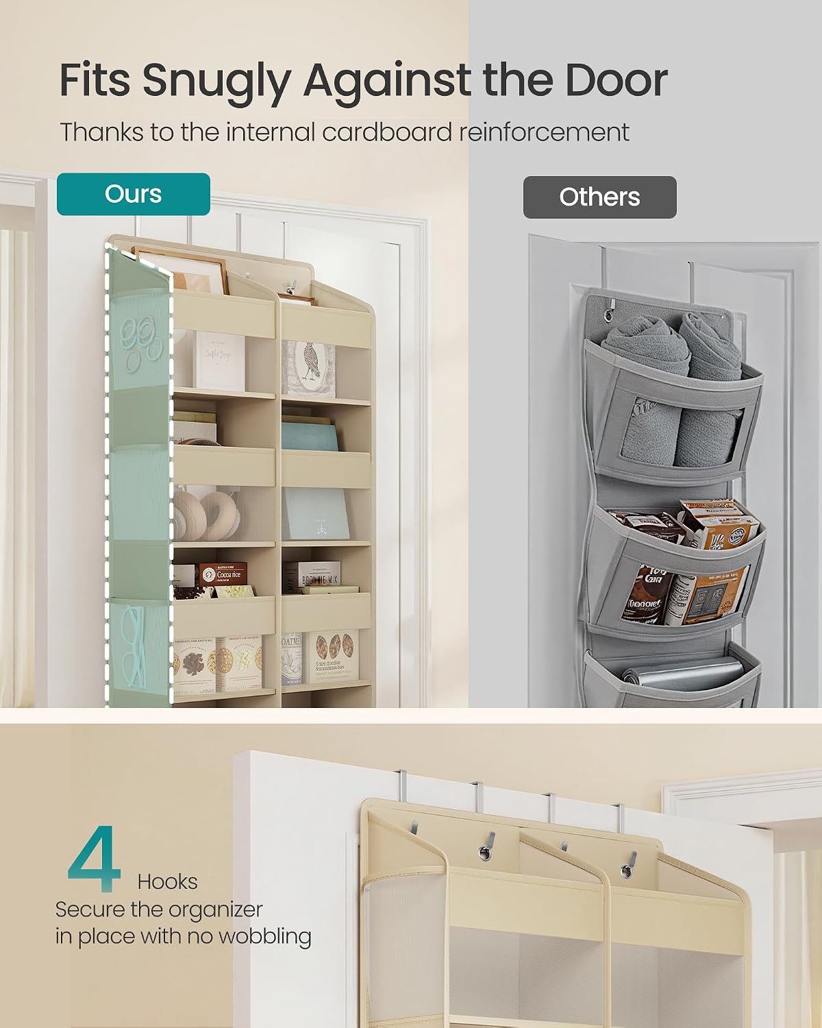 SONGMICS Over-the-Door Organizer, 5 Tier Extra Large of 9 Compartments