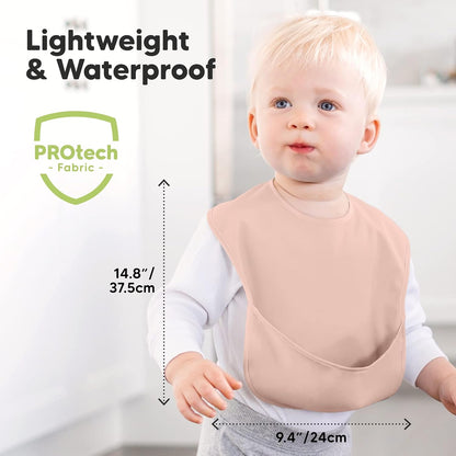 Silicone Baby Food Freezer Tray with Clip-on Lid & 3-Pack Waterproof Baby Bibs for Eating - 2oz x 10 Pods Baby Food Silicone Freezer Mold- Lightweight Toddler Bibs - Breast Milk Freezer Tray